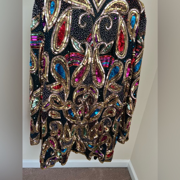 Laurence Kazar Tops - Vintage Embellished Multicolor Jacket/blazer